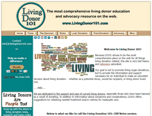 Tablet Screenshot of livingdonor101.com